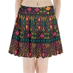 Traditional Art Ethnic Pattern Pleated Mini Skirt