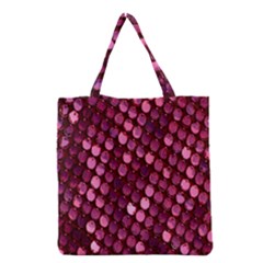 Red Circular Pattern Background Grocery Tote Bag by Simbadda