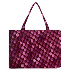 Red Circular Pattern Background Medium Zipper Tote Bag