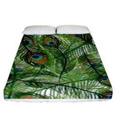 Peacock Feathers Pattern Fitted Sheet (king Size)