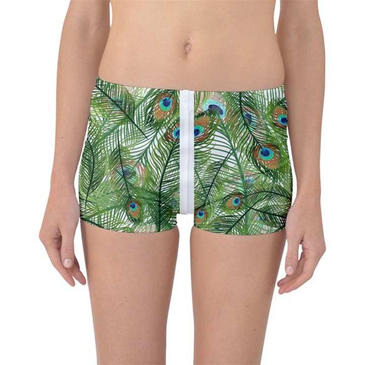 Peacock Feathers Pattern Reversible Bikini Bottoms