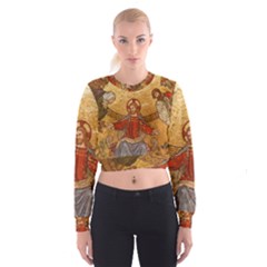 Gold Jesus Women s Cropped Sweatshirt by boho