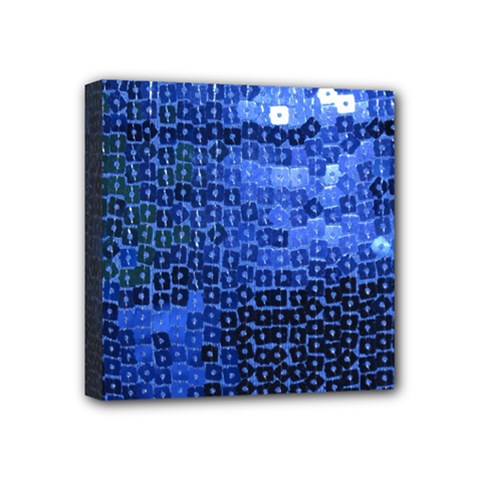 Blue Sequins Mini Canvas 4  X 4 