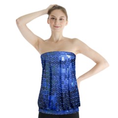 Blue Sequins Strapless Top by boho