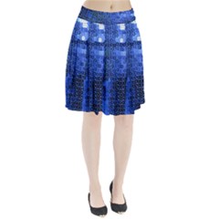 Blue Sequins Pleated Skirt