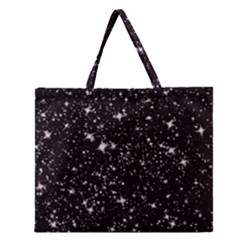 Black Stars Zipper Large Tote Bag