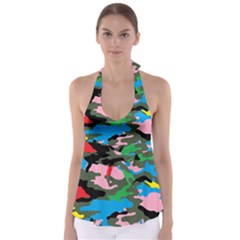 Rainbow Camouflage Babydoll Tankini Top