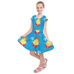 Easter Chick Kids  Short Sleeve Dress by boho