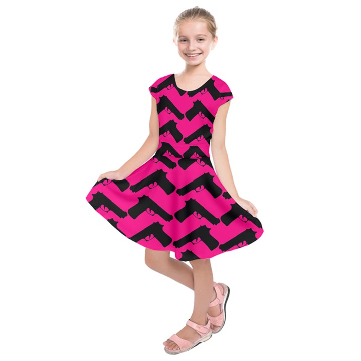 Pink Gun Kids  Short Sleeve Dress