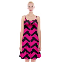 Pink Gun Spaghetti Strap Velvet Dress by boho