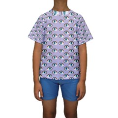 Purple Eyeballs Kids  Short Sleeve Swimwear