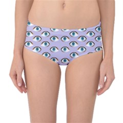 Purple Eyeballs Mid-waist Bikini Bottoms by boho