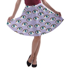 Purple Eyeballs A-line Skater Skirt