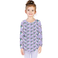 Purple Eyeballs Kids  Long Sleeve Tee