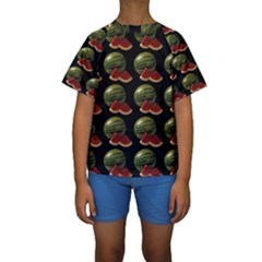 Black Watermelon Kids  Short Sleeve Swimwear