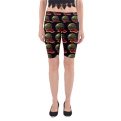 Black Watermelon Yoga Cropped Leggings