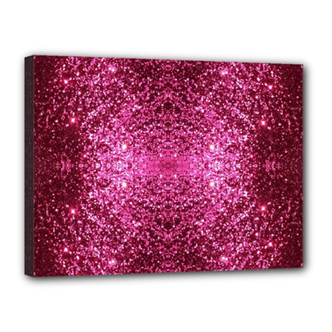 Pink Glitter Canvas 16  X 12 