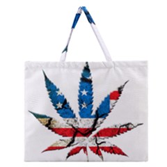 Marijuana Zipper Large Tote Bag by boho