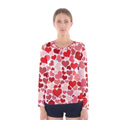 Red Hearts Women s Long Sleeve Tee