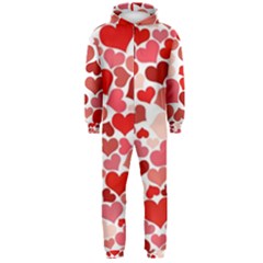 Red Hearts Hooded Jumpsuit (men)  by boho