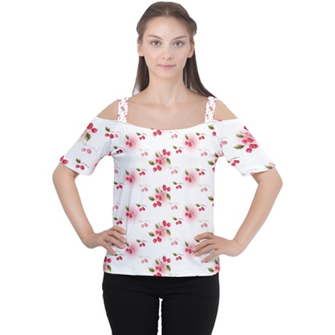 Vintage Cherry Women s Cutout Shoulder Tee by boho