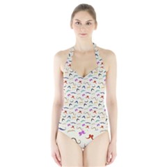 Mustaches Halter Swimsuit by boho