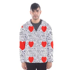 I Love You Hooded Wind Breaker (men)