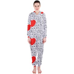 I Love You Hooded Jumpsuit (ladies) 