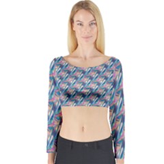 Holographic Hologram Long Sleeve Crop Top