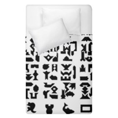 Anchor Puzzle Booklet Pages All Black Duvet Cover Double Side (single Size)