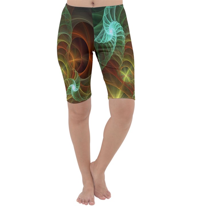 Art Shell Spirals Texture Cropped Leggings 