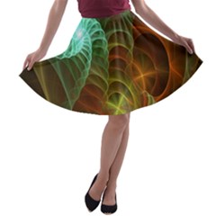 Art Shell Spirals Texture A-line Skater Skirt by Simbadda