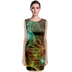 Art Shell Spirals Texture Sleeveless Velvet Midi Dress by Simbadda