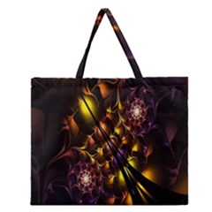 Art Design Image Oily Spirals Texture Zipper Large Tote Bag by Simbadda