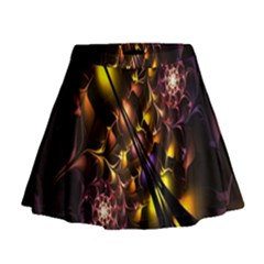 Art Design Image Oily Spirals Texture Mini Flare Skirt