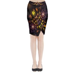 Art Design Image Oily Spirals Texture Midi Wrap Pencil Skirt