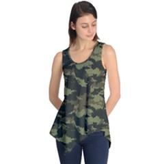 Camo Pattern Sleeveless Tunic