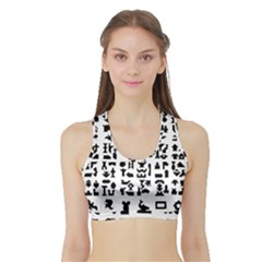 Anchor Puzzle Booklet Pages All Black Sports Bra With Border