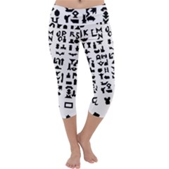 Anchor Puzzle Booklet Pages All Black Capri Yoga Leggings