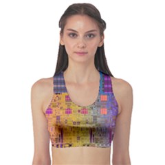 Circuit Board Pattern Lynnfield Die Sports Bra by Simbadda