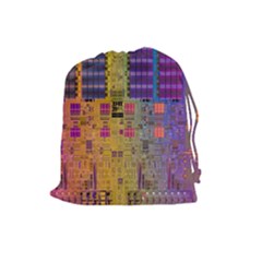 Circuit Board Pattern Lynnfield Die Drawstring Pouches (large)  by Simbadda