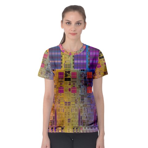 Circuit Board Pattern Lynnfield Die Women s Sport Mesh Tee by Simbadda