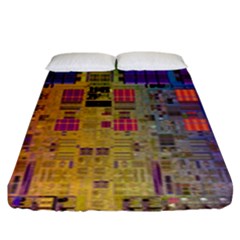 Circuit Board Pattern Lynnfield Die Fitted Sheet (king Size) by Simbadda