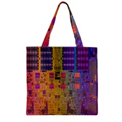 Circuit Board Pattern Lynnfield Die Zipper Grocery Tote Bag by Simbadda