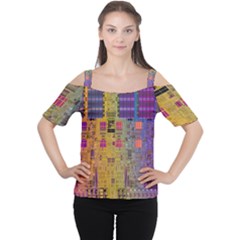 Circuit Board Pattern Lynnfield Die Women s Cutout Shoulder Tee