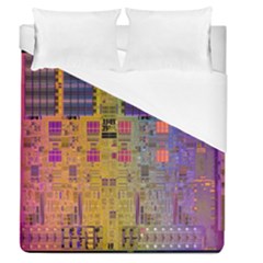 Circuit Board Pattern Lynnfield Die Duvet Cover (queen Size) by Simbadda