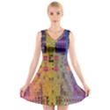 Circuit Board Pattern Lynnfield Die V-Neck Sleeveless Skater Dress View1