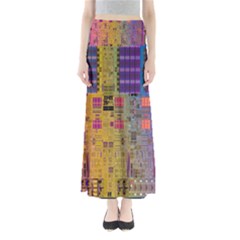 Circuit Board Pattern Lynnfield Die Maxi Skirts by Simbadda