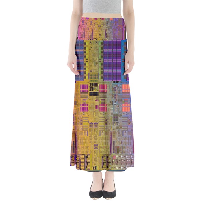 Circuit Board Pattern Lynnfield Die Maxi Skirts