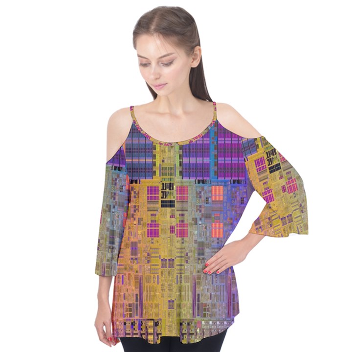 Circuit Board Pattern Lynnfield Die Flutter Tees